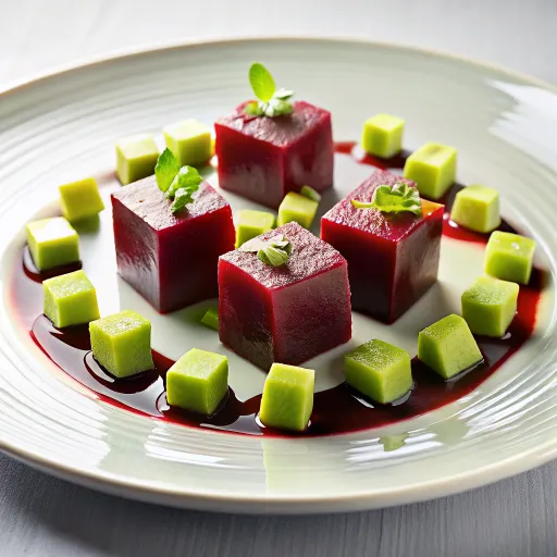 अवोकाडो के साथ ताजगी पूर्ण चुकंदर एकस्वपात